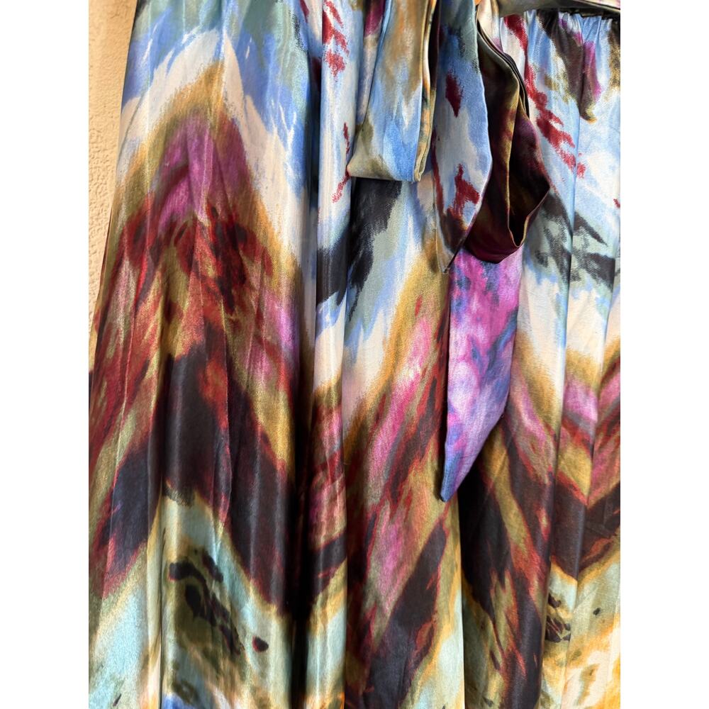 Boho Hippie Tie Dye Retro Silkey Elastic Waist Maxi/ Midi Skirt Lg Her Destiny - Picture 5 of 16